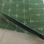 Set of 2 toss cushion covers green white fleur de lis zippers 15 inches hc3369