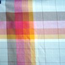 Eames era windowpane check tablecloth Fiesta colors vintage linens hc1037