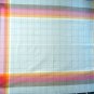 Eames era windowpane check tablecloth Fiesta colors vintage linens hc1037