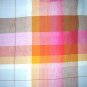 Eames era windowpane check tablecloth Fiesta colors vintage linens hc1037