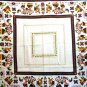 Parisian Prints linen tablecloth colonial motif vintage linens hc1375