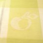 Lime and white check cotton tablecloth Jacquard woven 63 inches long Simons vintage hc3375