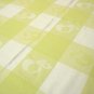 Lime and white check cotton tablecloth Jacquard woven 63 inches long Simons vintage hc3375