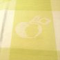 Lime and white check cotton tablecloth Jacquard woven 63 inches long Simons vintage hc3375