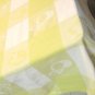 Lime and white check cotton tablecloth Jacquard woven 63 inches long Simons vintage hc3375