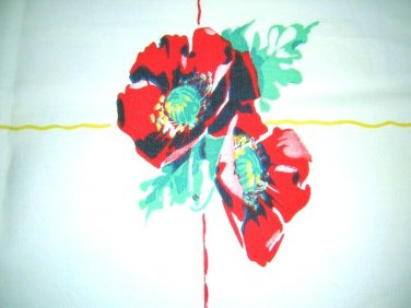Wilendur tablecloth Rosemead fruit flowers vintage linens hc1389