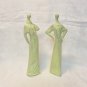 2 Elongated chalk figurines graceful ladies modern style hc1054