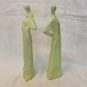 2 Elongated chalk figurines graceful ladies modern style hc1054