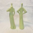 2 Elongated chalk figurines graceful ladies modern style hc1054