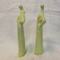 2 Elongated chalk figurines graceful ladies modern style hc1054