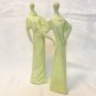 2 Elongated chalk figurines graceful ladies modern style hc1054