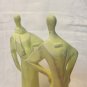 2 Elongated chalk figurines graceful ladies modern style hc1054