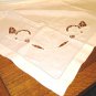 Victorian white linen tablecloth whitework openwork monogrammed excellent hc2900