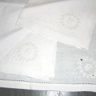 3 Antique linen luncheon napkins Madeira embroidery monogrammed W hc1774