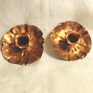 Gregorian Copper flower candle holders mid century vintage for tapers signed number 7  hc3392