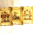 Berta Hummel 3 framed art prints boy, girl, 3 children, mid century W. Germany hc3394