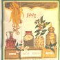 1991 cotton calendar towel spice rack with corn, garlic, spice grinder hc3396