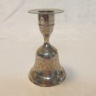 Silver plated bell candle holder etched vintage made India vintage hc3398