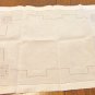 Antique white linen placemat or tray liner whitework Madeira threadwork wonderful hc3399