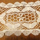 Bobbin lace doily or mat white rectangular vintage perfect handmade hc3401