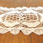 Bobbin lace doily or mat white rectangular vintage perfect handmade hc3401