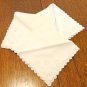3 Antique white linen luncheon napkins whitework embroidery  hc3405