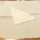 Antique place tray mat napkin off white linen filet lace trim invalid, singles, office lunch  hc3406