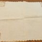 Antique place tray mat napkin off white linen filet lace trim invalid, singles, office lunch  hc3406