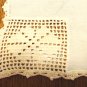 Antique place tray mat napkin off white linen filet lace trim invalid, singles, office lunch  hc3406