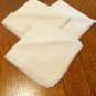 Antique napkins set of 3 off white linen filet lace trim hand crocheted lace hem hc3407