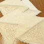 4 Elegant linen dinner napkins cutwork unused vintage hc1773
