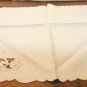 4 Elegant linen dinner napkins cutwork unused vintage hc1773
