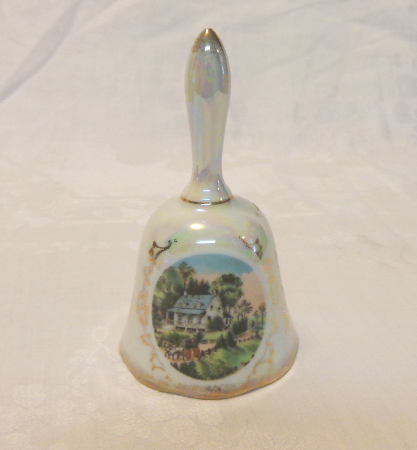 Currier and Ives Summer luster ware bell china lustre ware vintage made in Japan hc3408