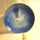 Bing and Grondahl 1984 Mother's Day plate Mors Dag wading bird nestlings blue BG porcelain hc3415