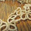 Tatted lace trim light taupe hand made 92 inches long 1 inch wide hc3420