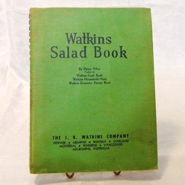 Watkins Salad Book spiral bound hard cover Elaine Allen 1946 Second edition hc3427
