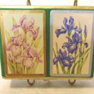 Double boxed deck of playing cards irises coated made by Congress hc3430