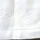 Large linen towel whitework embroidery threadwork hem antique linens hc2121