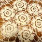 Hand crocheted doily floral center 11 inches white vintage hc3434