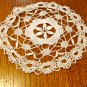Three tiny lace doilies handmade 2 white 1 ecru white vintage hc3435