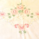 Antique pillow sham cotton vintage pink applique scalloped falange button close hc3438