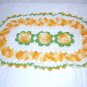Irish crochet doily or centerpiece orange white roses vintage  hc1169