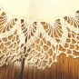 Three small lace edged doilies hand crocheted white linen and cotton centers vintage hc3440