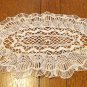 13 inch bobbin lace oval doily white wispy spotless perfect vintage hc344