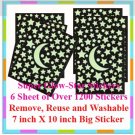 6 Super Glow Sticker Sheet (7 X 10 inch) + Free Gift