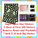 2 Super Glow Sticker Sheet (7 X 10 inch) + Free Gift