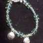 "Hope and Faith" Green Beaded Wire Bracelet