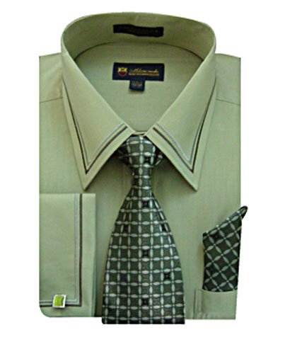 Mens Olive/Green Dress Shirt (SG22Olive-H)