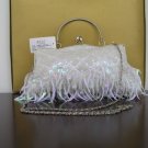 Beaded Embroidery purse White