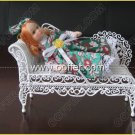 Iron Wire Craft White Flower Chair
